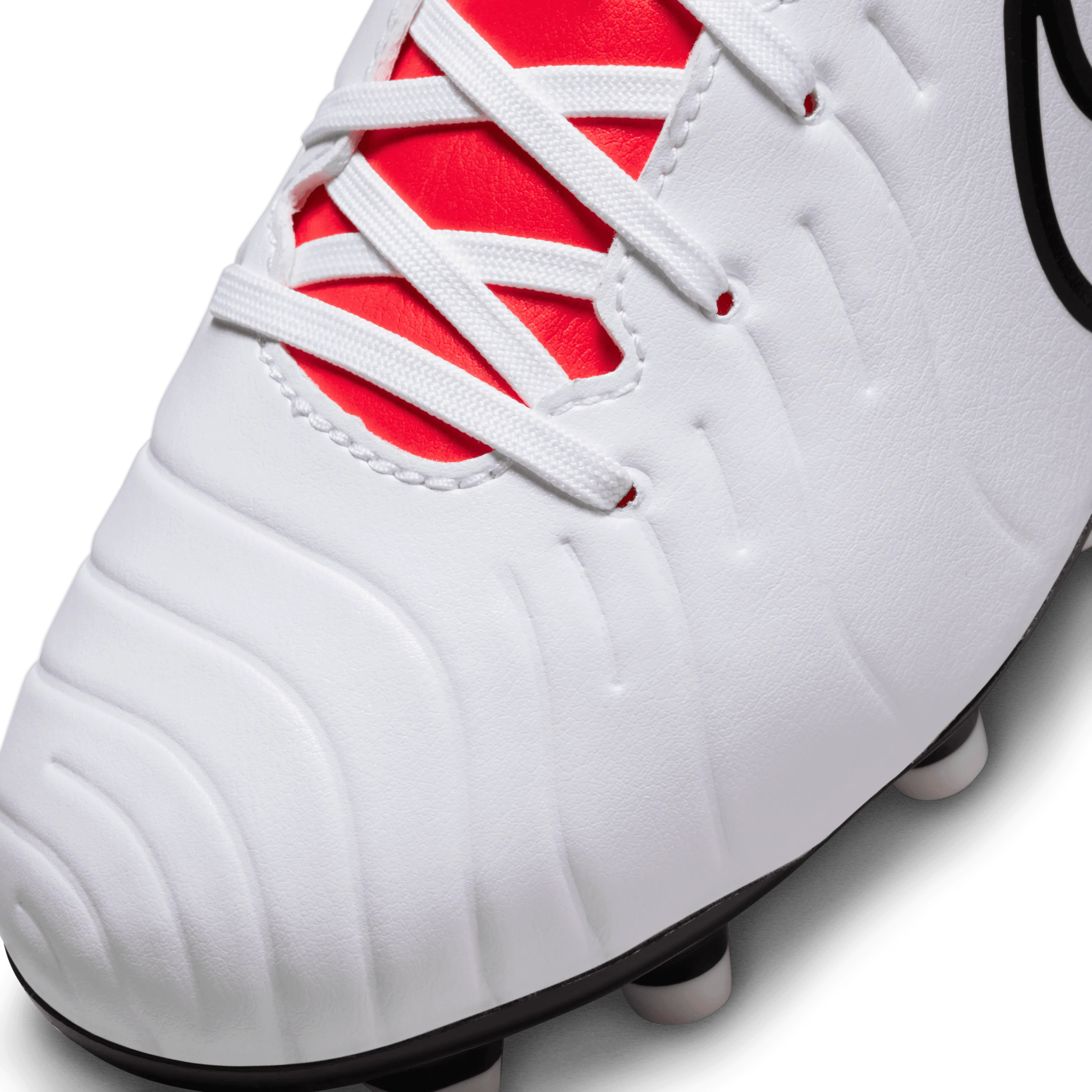 Nike Jr. Tiempo Legend 10 Club FG-WHITE/BLACK/BRIGHT CRIMSON