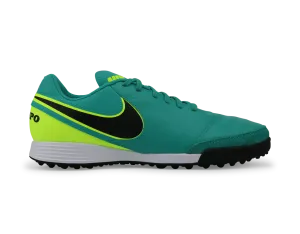 Nike Men's Tiempo Genio Leather Turf Soccer Shoes Clear Jade/Black/Volt
