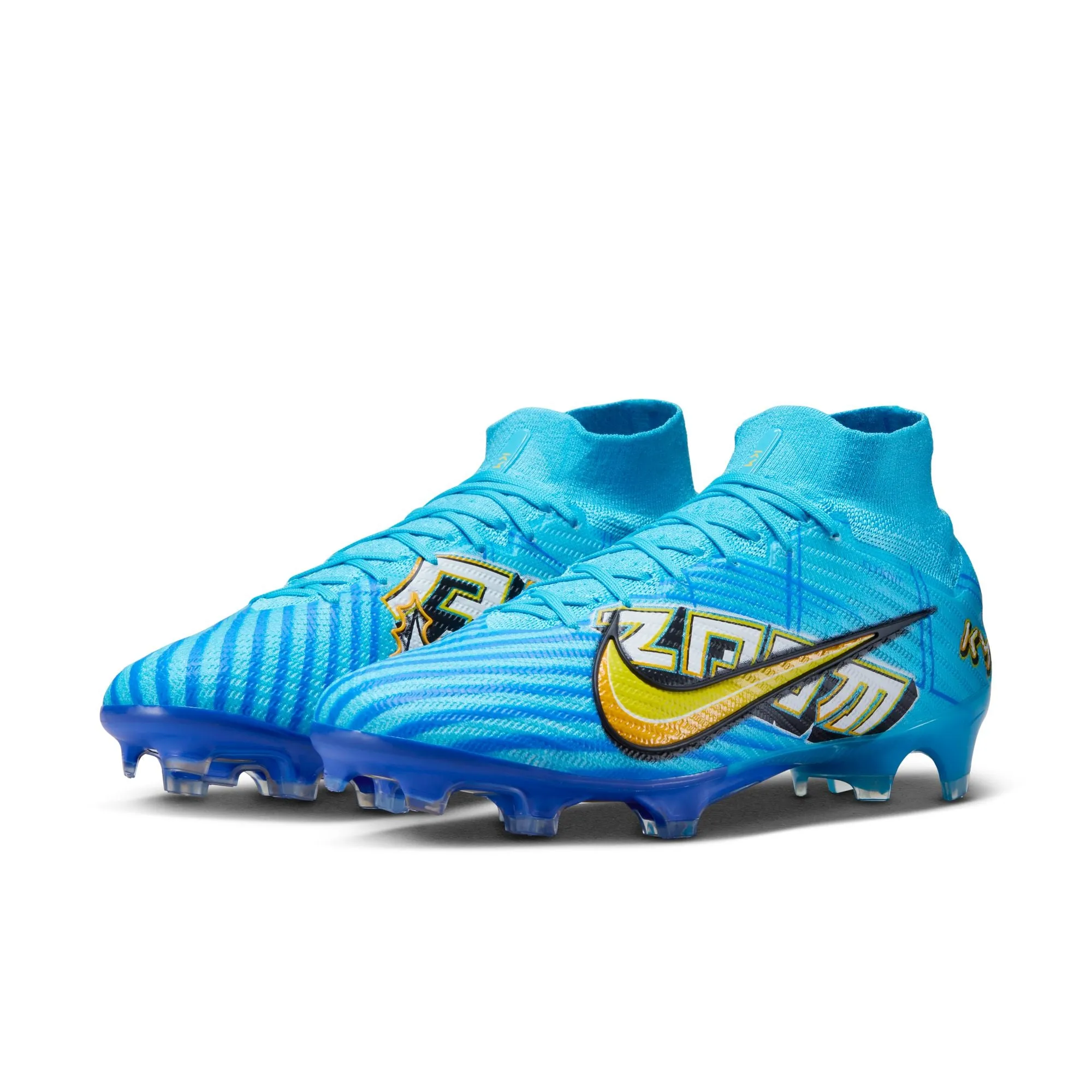 Nike Zoom Mercurial Superfly 9 Elite KM FG Firm Ground Soccer Cleat - Baltic Blue/White