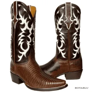 OLD GRINGO Benchmark Handmade Teju Lizard Exotic Leather Brown Cowboy Western Boots