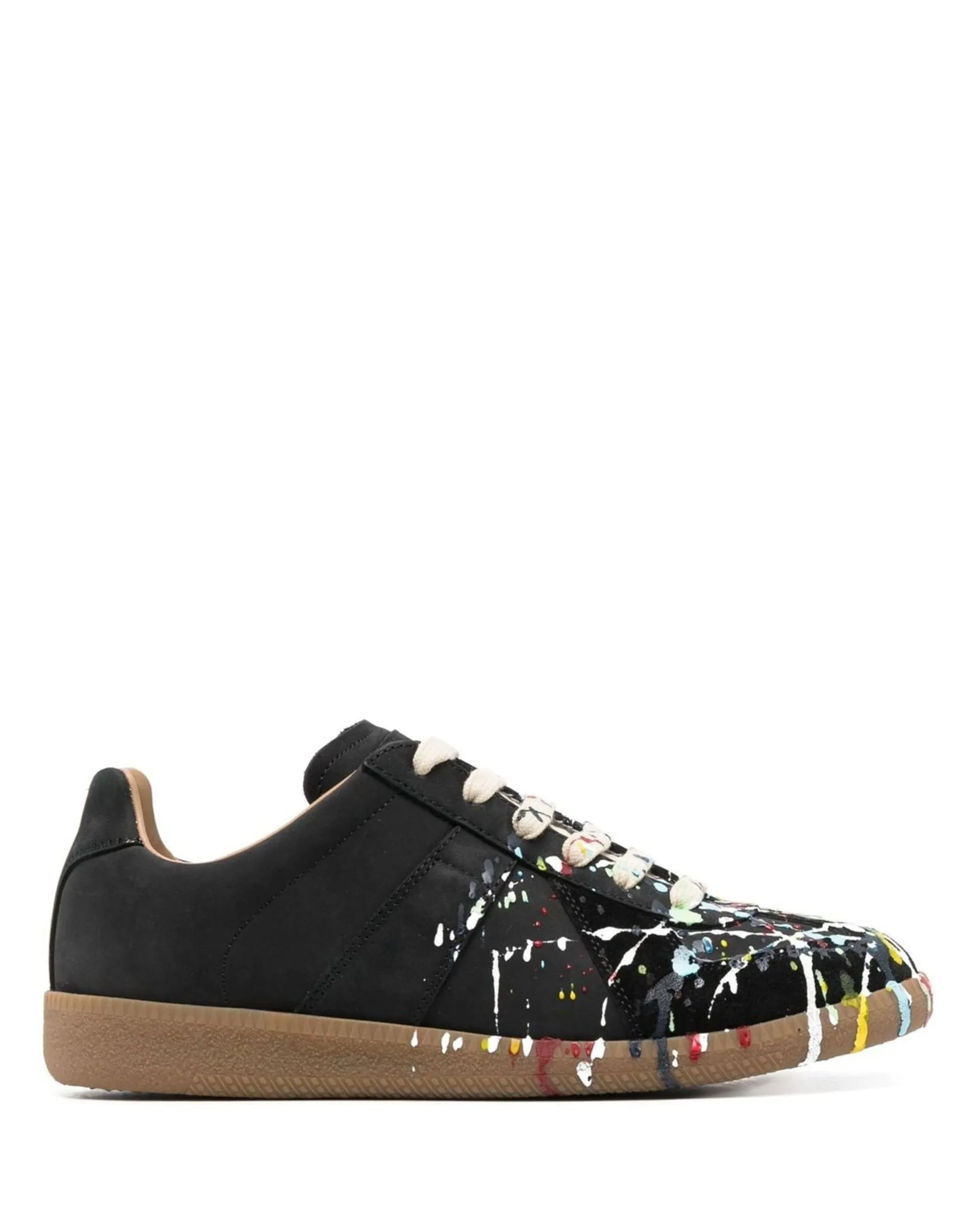 Replica Paint Splatter Sneaker Black Calf Leather