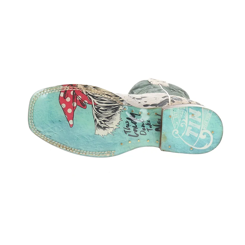 Shaggy Spot Square Toe Cowboy Boots