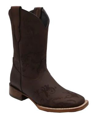 Silverton Bella All Leather Wide Square Toe Boots (Brown)