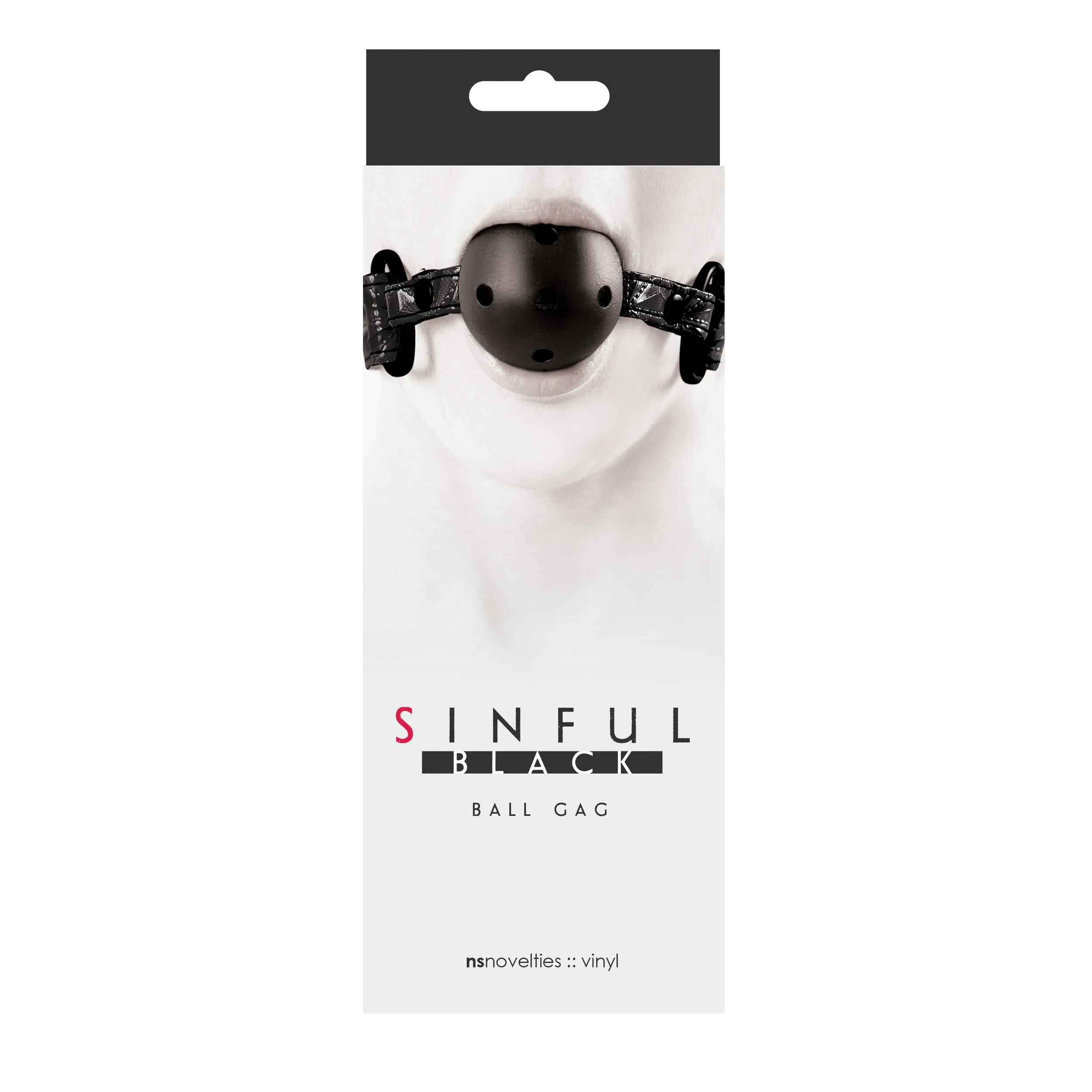 Sinful Vinyl Ball Gag Black