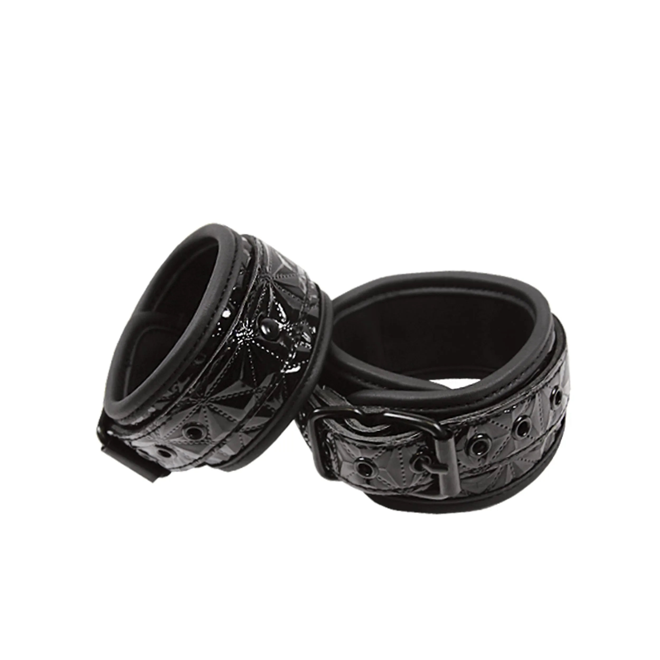 Sinful Vinyl Wrist Cuffs Black