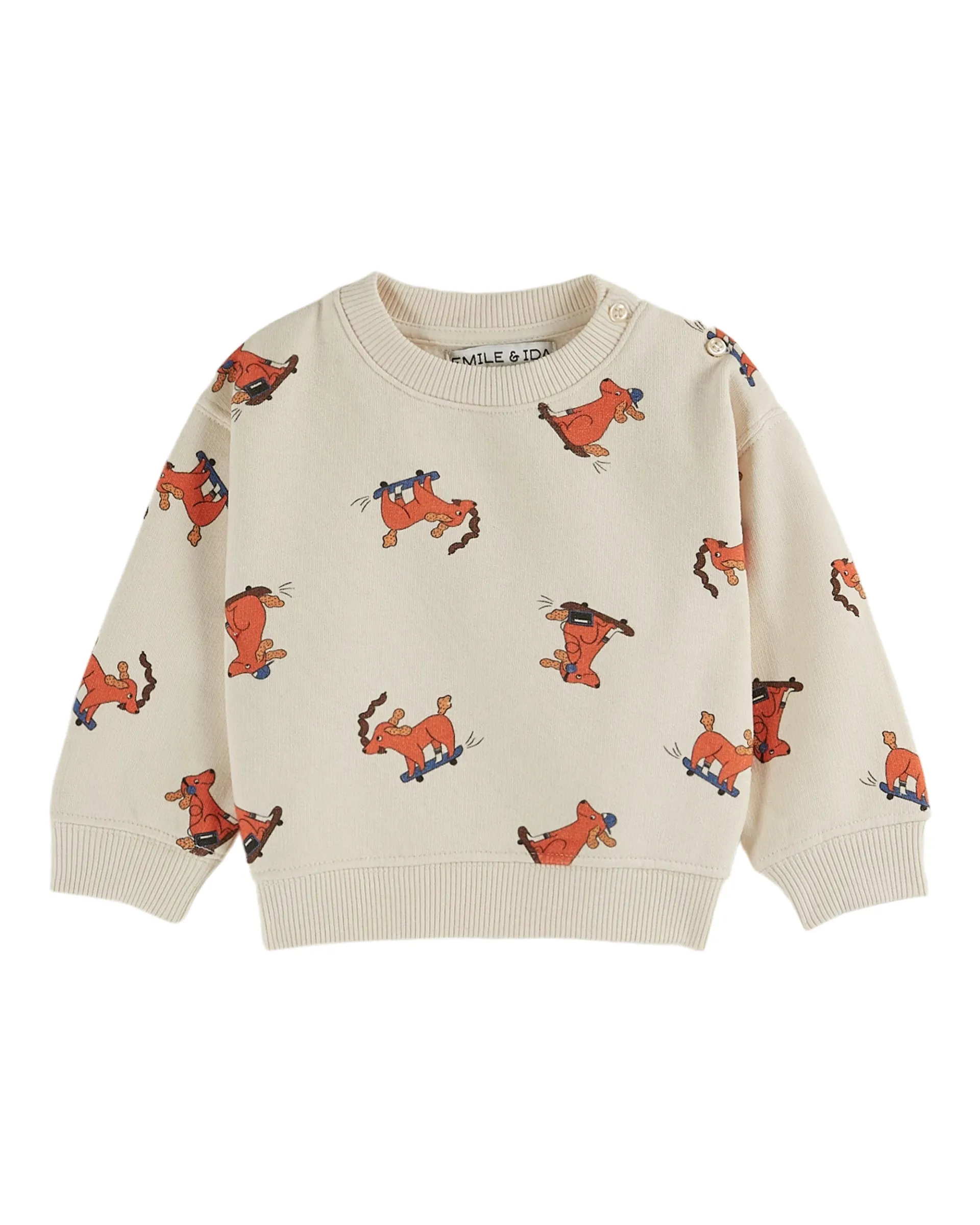 Skater Chien Sweatshirt in Creme