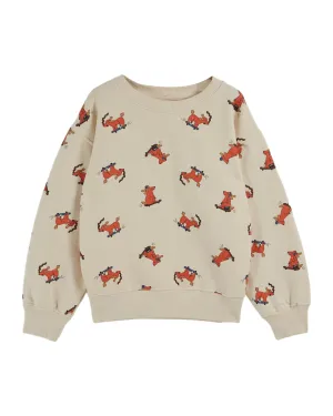 Skater Chien Sweatshirt in Creme