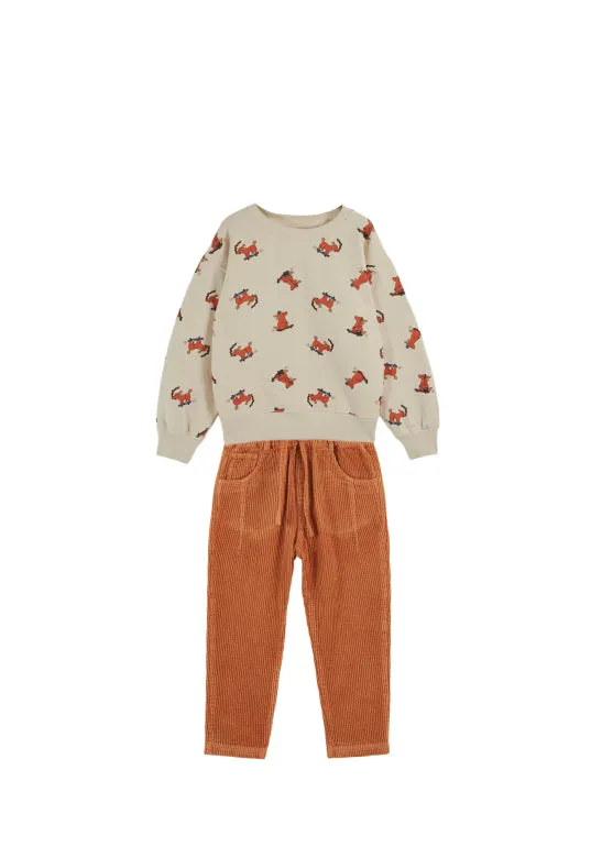 Skater Chien Sweatshirt in Creme