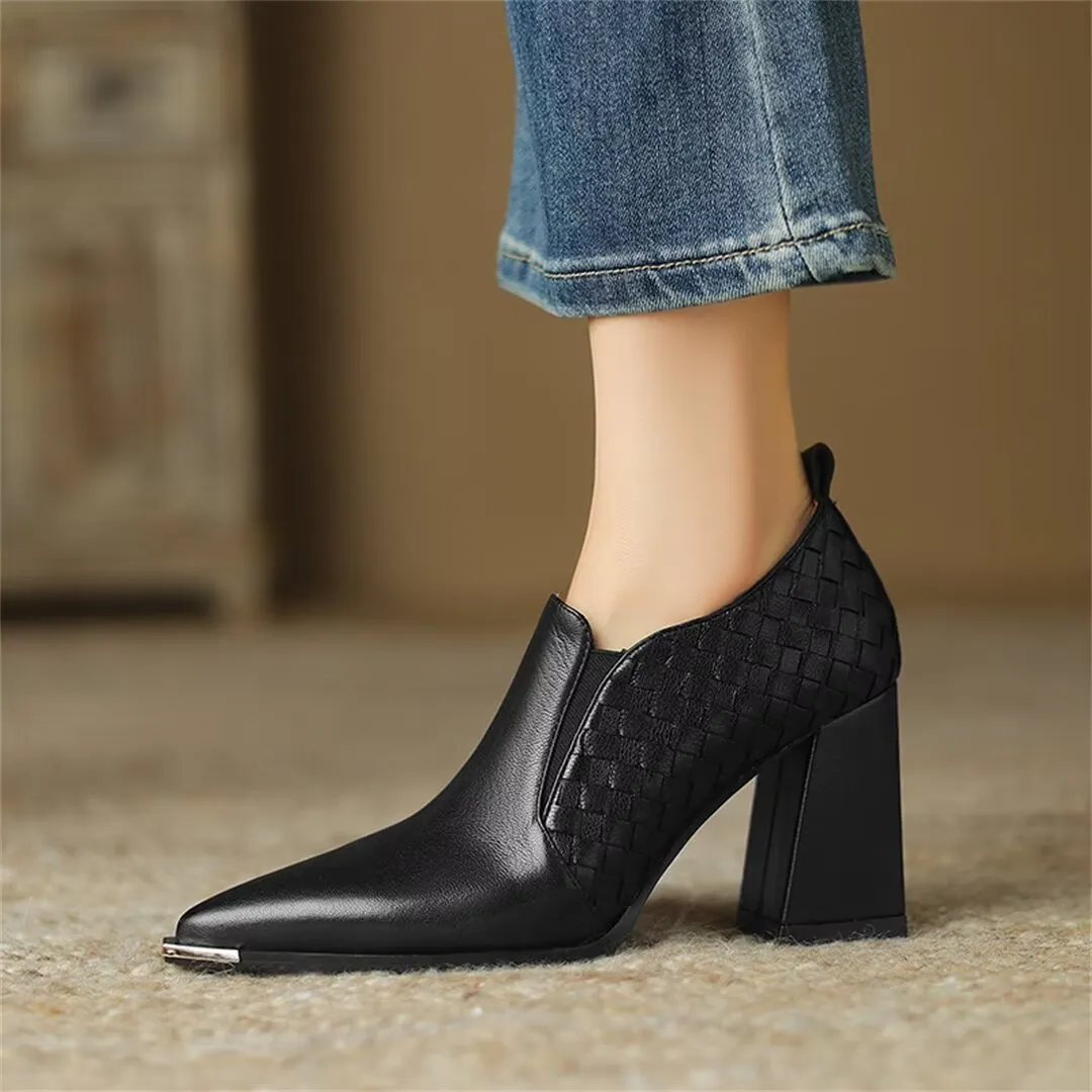 Sophisticated High Heel Cow Leather Pumps