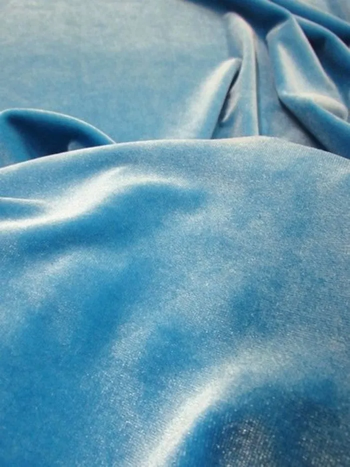 Stretch Velvet Velour Spandex 360 Grams Costume Fabric / Silver / Sold By The Yard