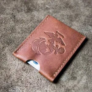 The Officially Licensed Marine Corps Jefferson Fine Leather Card Holder Wallet