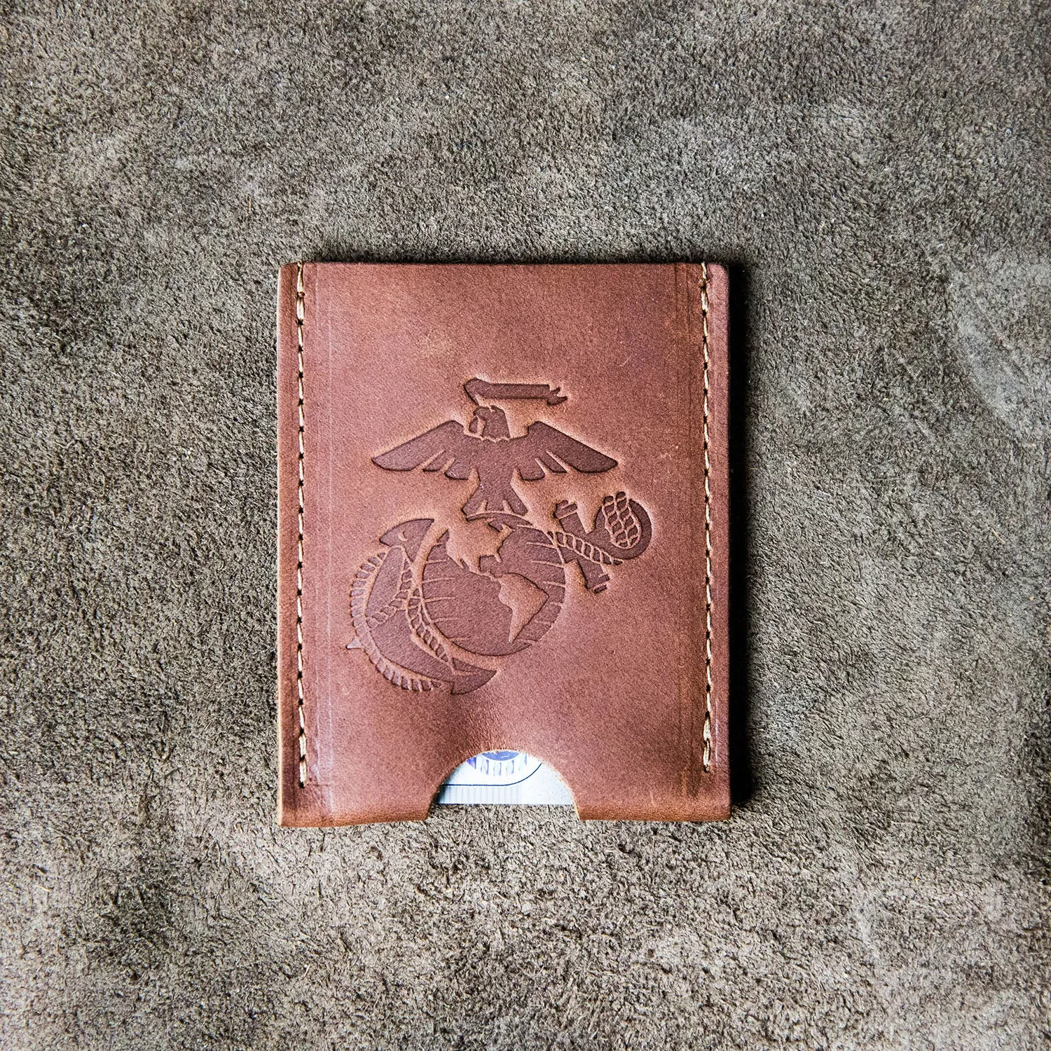 The Officially Licensed Marine Corps Jefferson Fine Leather Card Holder Wallet