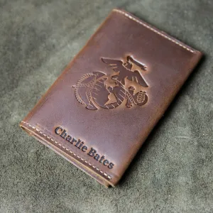 The Officially Licensed Marine Corps Pioneer Fine Leather Passport Wallet Passport Cover