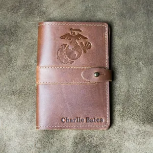 The Officially Licensed Marine Corps Surveyor Fine Leather Pocket Journal Cover for Field Notes