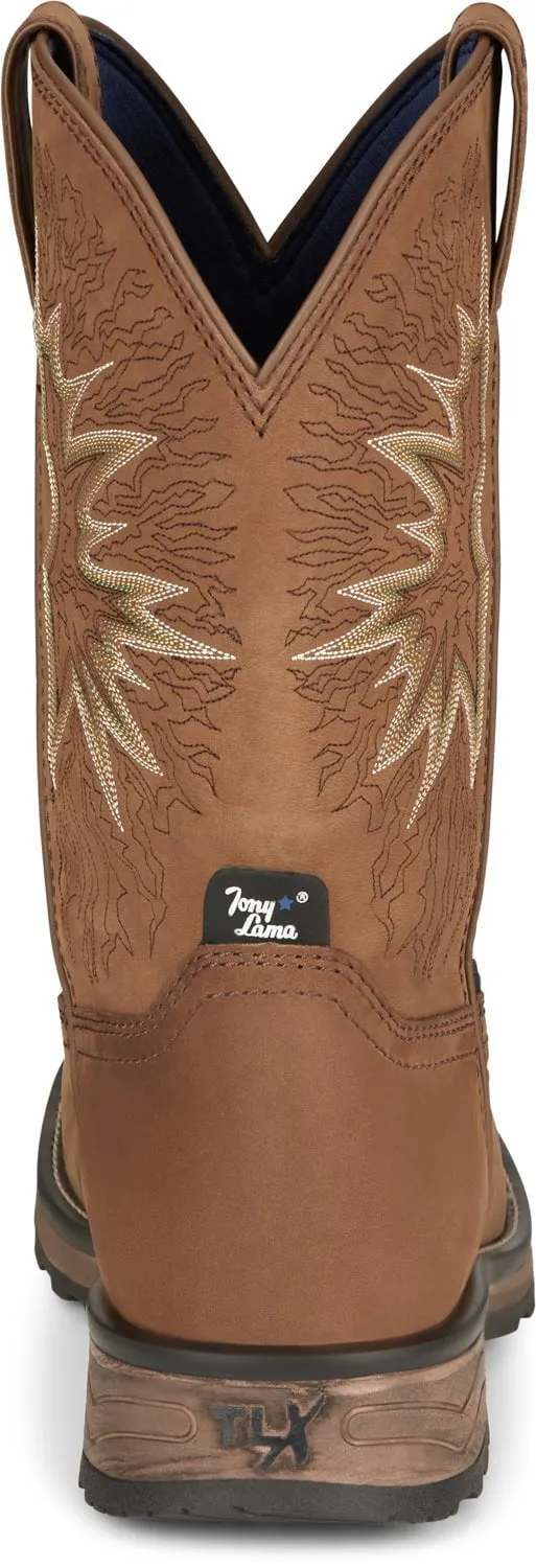 Tony Lama 11in CT WP Mens Saddle Boom Leather Cowboy Boots