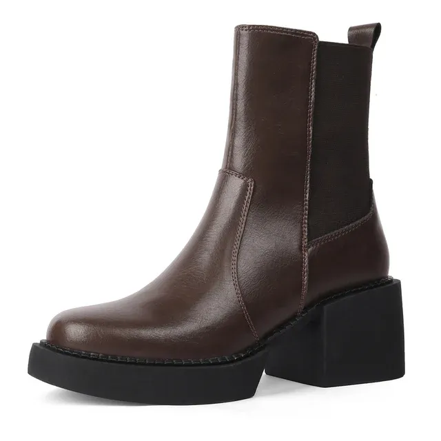 USS Shoes Alina Women's Thick High Heels Boots