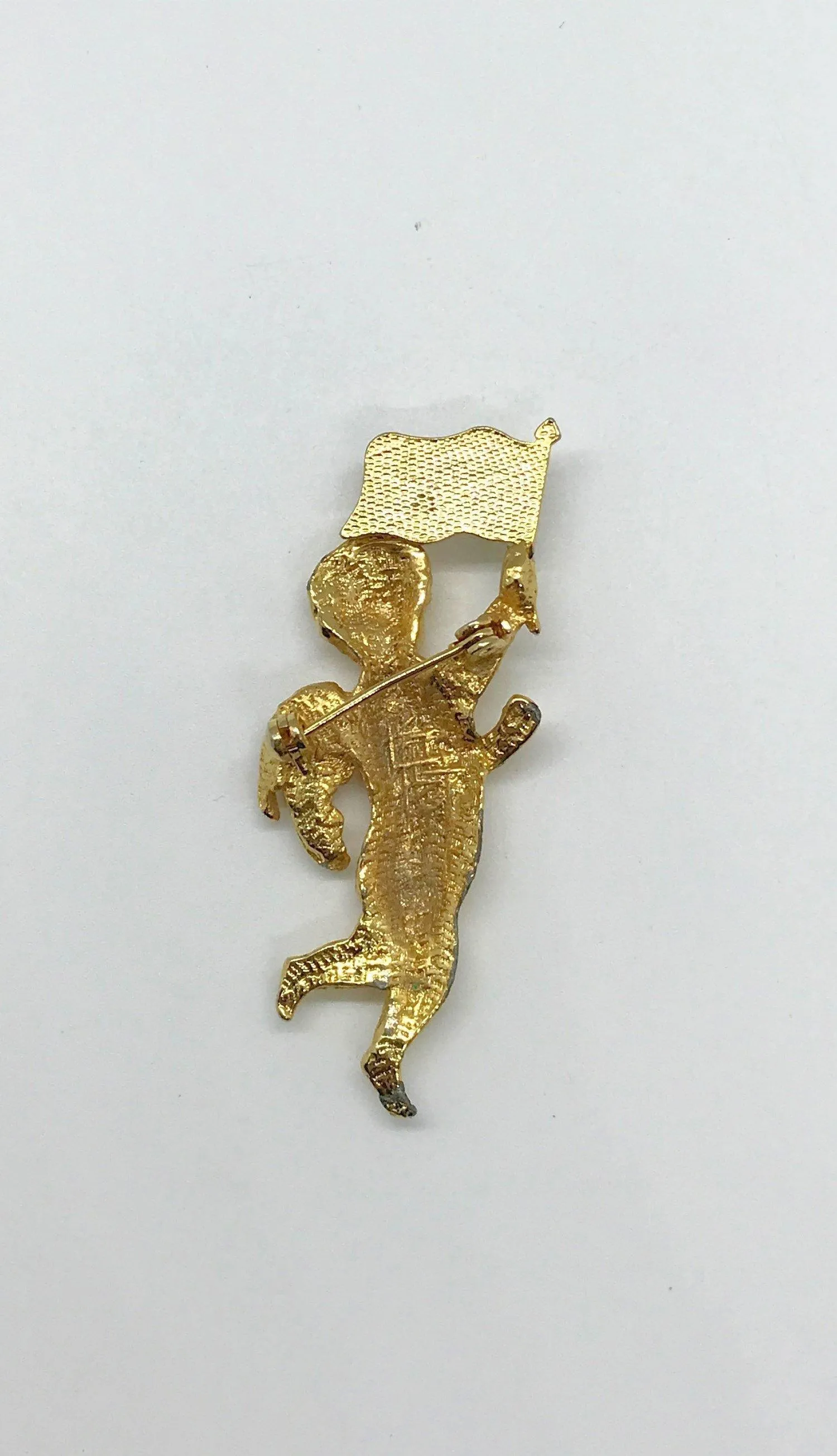 Vintage Angel with American Flag Brooch
