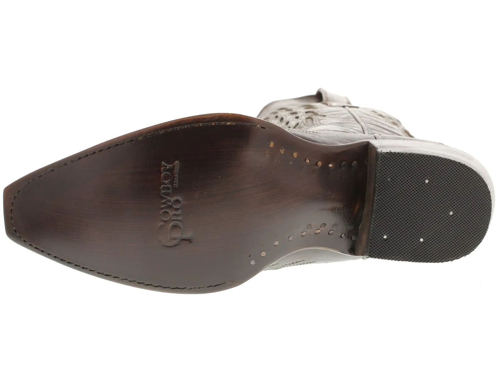 Women's Chocolate Brown Cross & Wings Leather Cowboy Boots Snip Toe - CP5