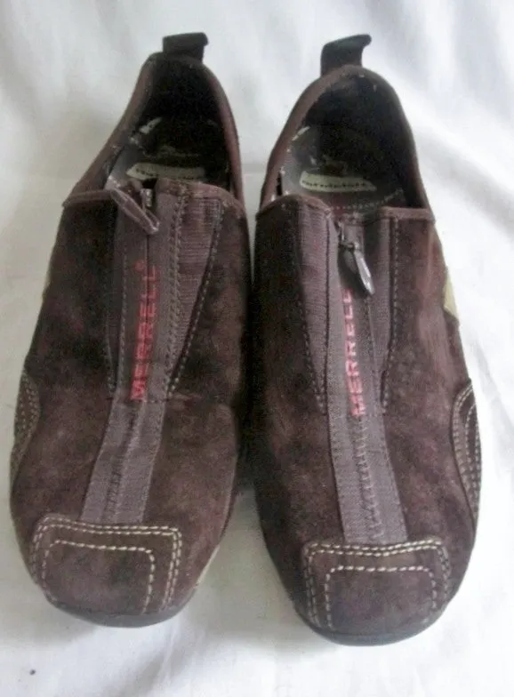 Womens MERRELL BARRADO Chestnut Suede Leather Shoe 8.5 BROWN Walking Athletic